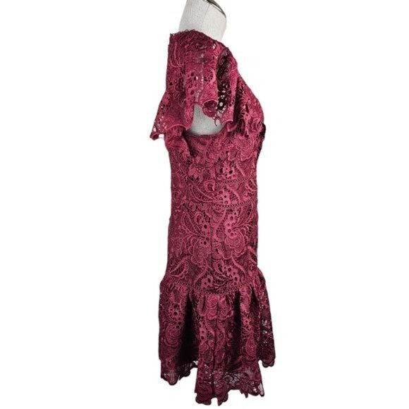 EXPRESS  Flutter Sleeve Lace Mini Dress - Picture 6 of 11